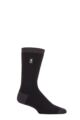 Mens 1 Pair SOCKSHOP Heat Holders 1.0 TOG Ultralite Striped, Argyle and Patterned Socks - Budapest Heel & Toe Black