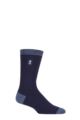 Mens 1 Pair SOCKSHOP Heat Holders 1.0 TOG Ultralite Striped, Argyle and Patterned Socks - Budapest Heel & Toe Navy