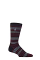 Mens 1 Pair SOCKSHOP Heat Holders 1.0 TOG Ultralite Striped, Argyle and Patterned Socks - Croyriden Stripe Navy / Merlot