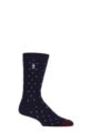 Mens 1 Pair SOCKSHOP Heat Holders 1.0 TOG Ultralite Striped, Argyle and Patterned Socks - Bursmer Micro Square Navy / Merlot