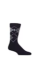Mens 1 Pair SOCKSHOP Heat Holders 1.0 TOG Ultralite Striped, Argyle and Patterned Socks - Wicklam Argyle Navy / Blue
