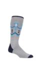 Mens 1 Pair SOCKSHOP Heat Holders 1.0 TOG Slalom Adventure Ultra Lite Ski Socks - Grey Fairisle