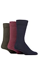 Mens 3 Pair SOCKSHOP TORE 100% Recycled Plain Cotton Socks - Black / Pink / Green