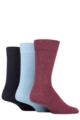 Mens 3 Pair SOCKSHOP TORE 100% Recycled Plain Cotton Socks - Pink / Blues