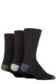 Mens 3 Pair SOCKSHOP TORE 100% Recycled Heel and Toe Cotton Socks - Black