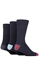 Mens 3 Pair SOCKSHOP TORE 100% Recycled Heel and Toe Cotton Socks - Navy