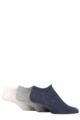 Mens 3 Pair SOCKSHOP TORE 100% Recycled Plain Cotton Trainer Socks - Blue / Grey / White
