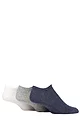 Mens 3 Pair SOCKSHOP TORE 100% Recycled Plain Cotton Trainer Socks - Blue / Grey / White