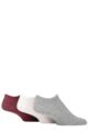 Mens 3 Pair SOCKSHOP TORE 100% Recycled Plain Cotton Trainer Socks - Grey / White / Pink