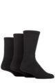 Mens 3 Pair SOCKSHOP TORE 100% Recycled Plain Cotton Sports Socks - Black