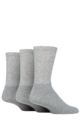 Mens 3 Pair SOCKSHOP TORE 100% Recycled Plain Cotton Sports Socks - Grey