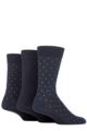 Mens 3 Pair SOCKSHOP TORE 100% Recycled Pin Dot Cotton Socks - Navy