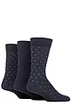 Mens 3 Pair SOCKSHOP TORE 100% Recycled Pin Dot Cotton Socks - Navy