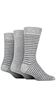 Mens 3 Pair SOCKSHOP TORE 100% Recycled Fine Stripe Cotton Socks - Grey