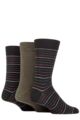 Mens 3 Pair SOCKSHOP TORE 100% Recycled Multi Stripe Cotton Socks - Black