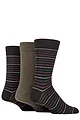 Mens 3 Pair SOCKSHOP TORE 100% Recycled Multi Stripe Cotton Socks - Black