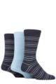 Mens 3 Pair SOCKSHOP TORE 100% Recycled Multi Stripe Cotton Socks - Navy