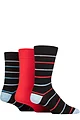 Mens 3 Pair SOCKSHOP TORE 100% Recycled Cotton Thin Stripe Patterned Socks - Thin Stripes Black