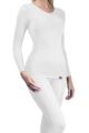 Ladies 1 Pack Heat Holders Long Sleeved 0.39 Tog Thermal Vest - White