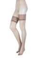 Ladies 1 Pair Oroblu Secret 15 Denier Lace Top Stockings - Ambre