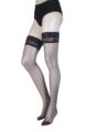 Ladies 1 Pair Oroblu Soriee 15 Denier Hold Ups With Lace Top - Black