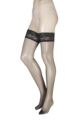 Ladies 1 Pair Oroblu Soriee 15 Denier Hold Ups With Lace Top - Singapour