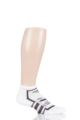 Mens and Ladies 1 Pair Thorlos Edge Running Micro Mini Crew Socks - White / Black