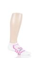 Mens and Ladies 1 Pair Thorlos Edge Running Micro Mini Crew Socks - White / Pink