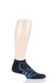 Mens and Ladies 1 Pair Thorlos Edge Running Micro Mini Crew Socks - Black / Blue