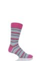 Mens 1 Pair Viyella Fairisle Patterned Cotton Socks - Pink