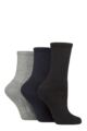 Women's 3 Pair SOCKSHOP TORE 100% Recycled Plain Cotton Boot  Socks - Black / Navy / Grey