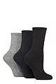 Women's 3 Pair SOCKSHOP TORE 100% Recycled Plain Cotton Boot  Socks - Black / Navy / Grey