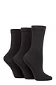 Women's 3 Pair SOCKSHOP TORE 100% Recycled Plain Cotton Socks - Black