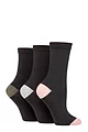 Women's 3 Pair SOCKSHOP TORE 100% Recycled Heel and Toe Cotton Socks - Black
