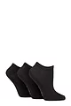 Women's 3 Pair SOCKSHOP TORE 100% Recycled Plain Cotton Trainer Socks - Black