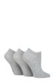 Ladies 3 Pair SOCKSHOP TORE 100% Recycled Plain Cotton Trainer Socks - Grey