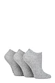 Women's 3 Pair SOCKSHOP TORE 100% Recycled Plain Cotton Trainer Socks - Grey