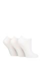 Ladies 3 Pair SOCKSHOP TORE 100% Recycled Plain Cotton Trainer Socks - White