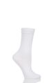 Ladies 1 Pair Pantherella Poppy Plain Cotton Lisle Socks - White