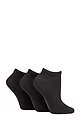 Women's 3 Pair SOCKSHOP TORE 100% Recycled Plain Cotton Sports Trainer Socks - Black