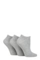 Ladies 3 Pair SOCKSHOP TORE 100% Recycled Plain Cotton Sports Trainer Socks - Grey