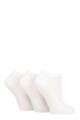 Ladies 3 Pair SOCKSHOP TORE 100% Recycled Plain Cotton Sports Trainer Socks - White