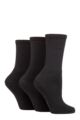 Ladies 3 Pair SOCKSHOP TORE 100% Recycled Plain Cotton Sports Socks - Black