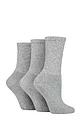 Women's 3 Pair SOCKSHOP TORE 100% Recycled Plain Cotton Sports Socks - Grey
