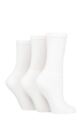 Ladies 3 Pair SOCKSHOP TORE 100% Recycled Plain Cotton Sports Socks - White