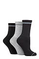 Women's 3 Pair SOCKSHOP TORE 100% Recycled Fashion Cotton Sports Socks - Black