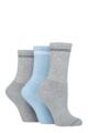 Ladies 3 Pair SOCKSHOP TORE 100% Recycled Fashion Cotton Sports Socks - Grey
