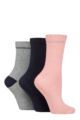 Ladies 3 Pair SOCKSHOP TORE 100% Recycled Placement Stripe Cotton Socks - Assorted