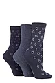 Women's 3 Pair SOCKSHOP TORE 100% Recycled Diamonds Cotton Socks - Navy