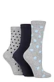 Women's 3 Pair SOCKSHOP TORE 100% Recycled Spots Cotton Socks - Grey